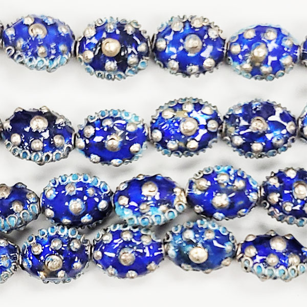 ENAMEL FLAT OVAL 8X12MM BLUE